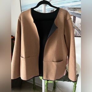 Reversible Women's Tan and black cardigan Jacket